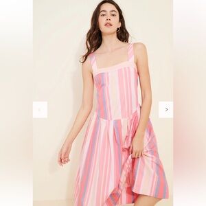 Free People Pink Multi-Stripe Midi Dress